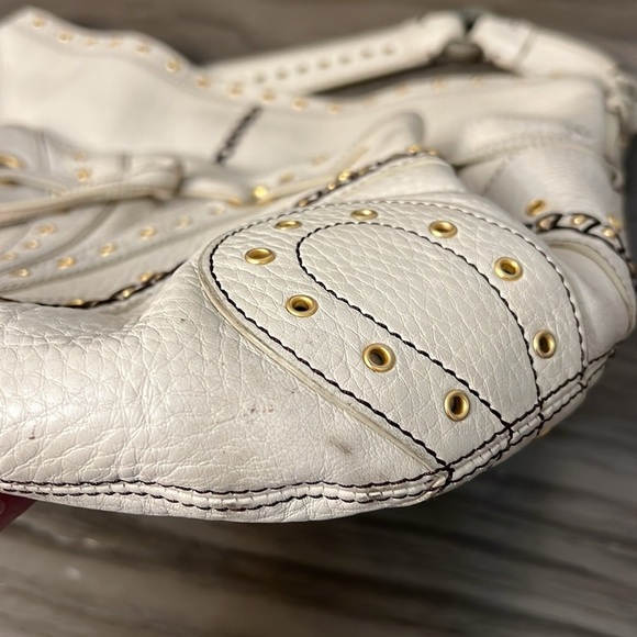 COLE HAAN CREAMY IVORY VILLAGE GROMMET HOBO SHOULDER BAG - Picture 10 of 17